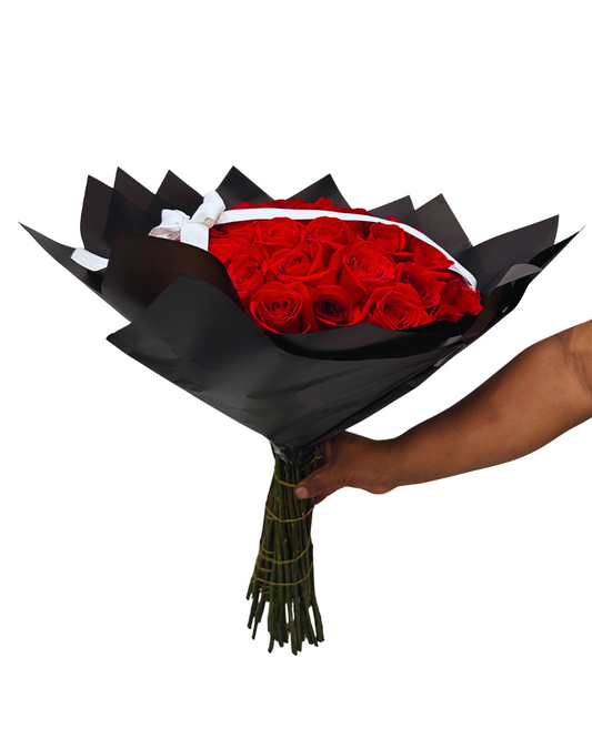 50 Premium Red Roses – Luxury Hand-Tied Bouquet